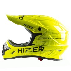 Шлем кроссовый HIZER J6805 #1 (M) lemon/green