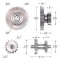 Шестерни электростартера компл. (малая 22-15,большая 60-24 под стартер 11зуб)