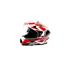 Шлем Эндуро HIZER J6802 #5 (XL) white/red