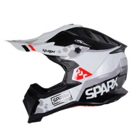 Шлем кроссовый Sparx Raptor Titan ( Серо-красный матовый )