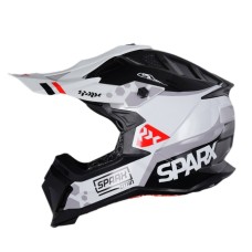 Шлем кроссовый Sparx Raptor Titan ( Серо-красный матовый )
