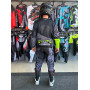 Комплект мотоэкипировки (костюм) Extreme moto ПАУТИНА черно-серо-салатовый