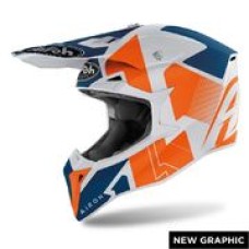 Кроссовый шлем Airoh Wraap Оранжевый-Голубой M
