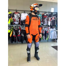 Комплект мотоэкипировки (костюм) Extreme moto NEW оранжевый-черный-серый