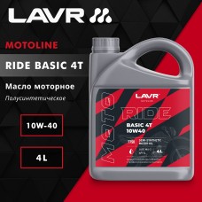 LAVR LN7750 MOTO Моторное масло RIDE BASIC 4T 10W-40 SL, 4л