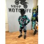 Комплект мотоэкипировки (костюм) Extreme moto черный-серый-бирюзовый