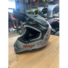 Шлем Детский эндуро Sparx Jet Monster ( WS-905)  (Серо-оранжевый матовый люминесцентный)