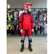 Комплект мотоэкипировки (костюм) Extreme moto NEW красный-черный-серый