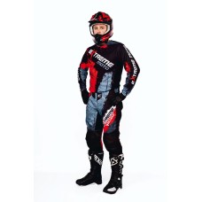 Комплект мотоэкипировки (костюм) Extreme Moto серый-красный