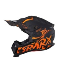 Шлем кроссовый Sparx Raptor River ( Черно-Оранжевый матовый )