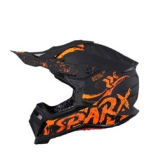 Шлем кроссовый Sparx Raptor River ( Черно-Оранжевый матовый )