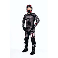 Комплект мотоэкипировки (костюм) Extreme Moto серый камуфляж