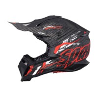 Шлем кроссовый Sparx Raptor Dark ( Черно-Красный матовый )