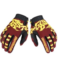 Перчатки кроссовые FASTGOOSE с надписью Fast (бордово-желтые)